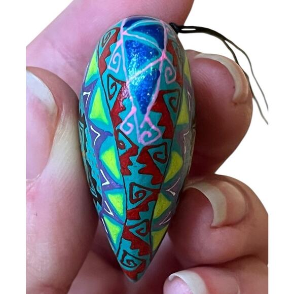 Set of 5 Handmade Alebrije Hearts Wood Mini Hanging Ornaments 1.5” - Picture 10 of 12